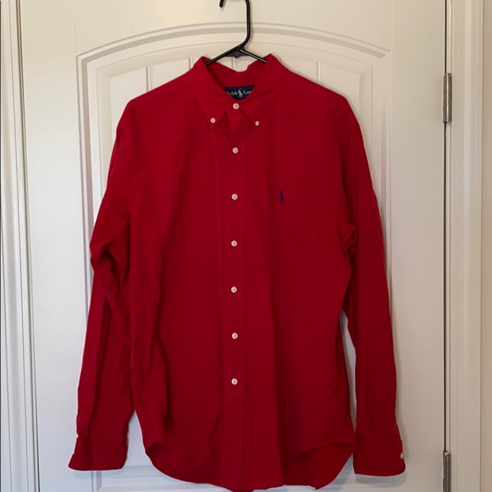 Ralph Lauren Dress Shirt - Red, Large
